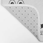 Vintage cartoon mascot face doodle pattern Bath Mat Gallery Image 2