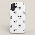 Vintage cartoon mascot face doodle pattern iPhone Case Gallery Image 1