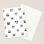Vintage cartoon mascot face doodle pattern Stationery Card Gallery Image 2