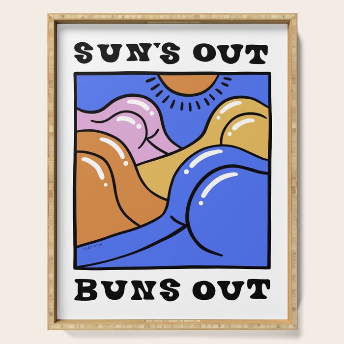 Sun's Out Buns Out (with Lettering) Serving Tray Gallery Image 1