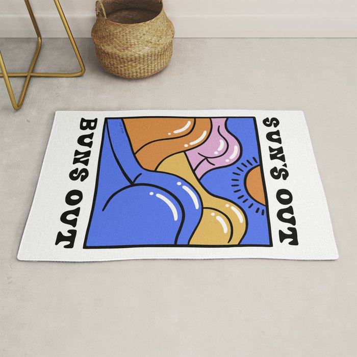 Sun's Out Buns Out (with Lettering) Rug Gallery Image 1