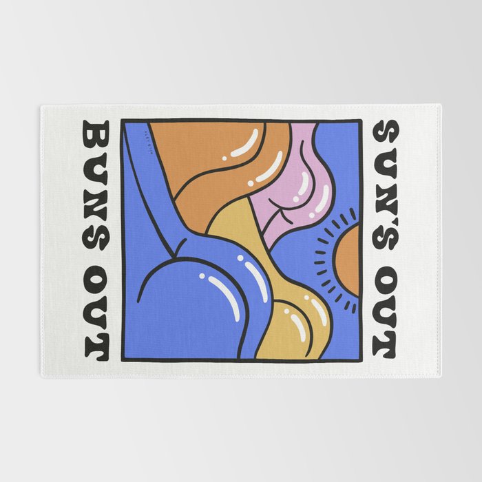 Sun's Out Buns Out (with Lettering) Rug Gallery Image 2