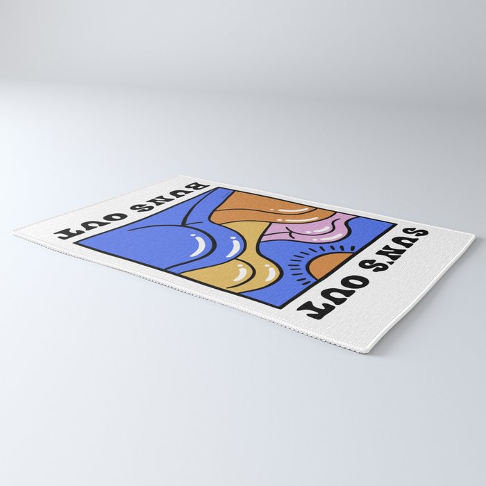 Sun's Out Buns Out (with Lettering) Rug Gallery Image 3
