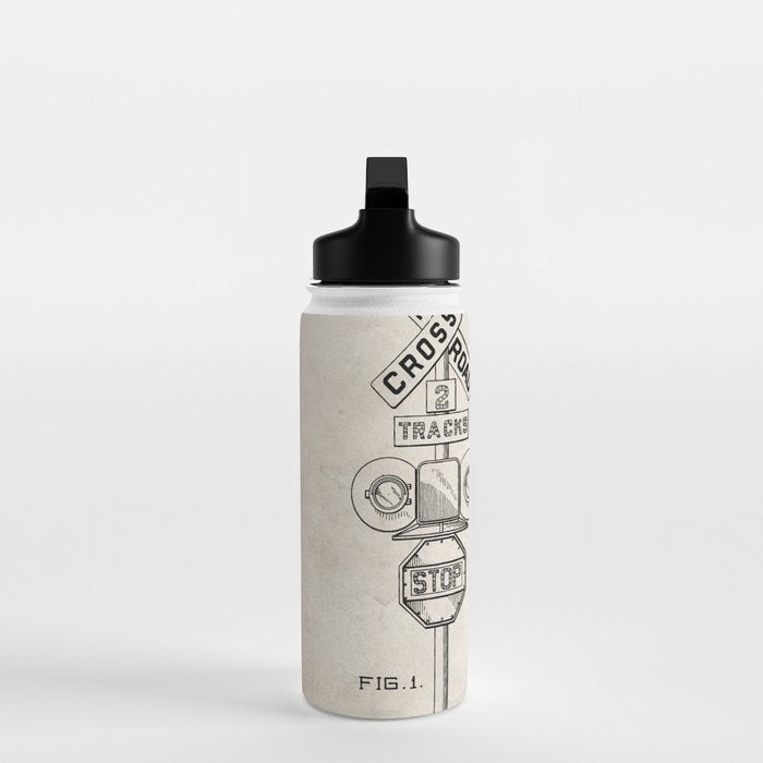 Railroad Crossing Patent - Train Crossing Art - Antique Water Bottle Gallery Image 3