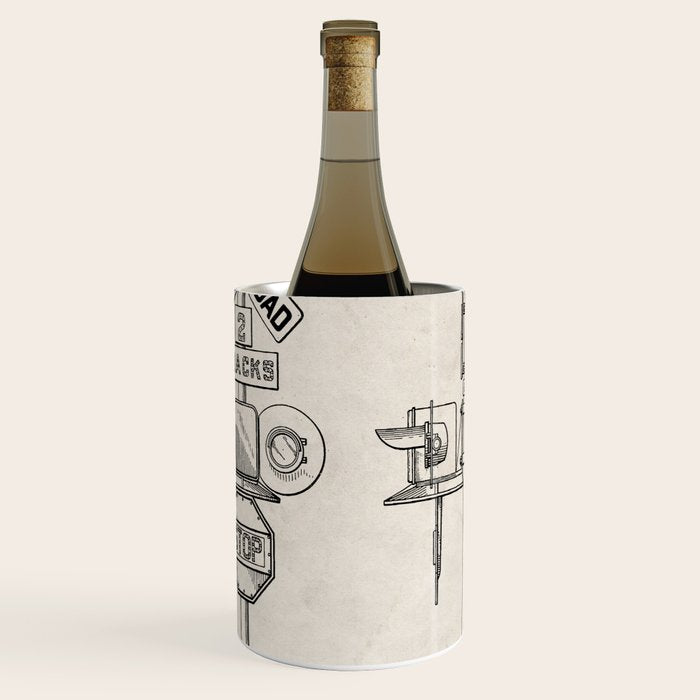 Railroad Crossing Patent - Train Crossing Art - Antique Wine Chiller Gallery Image 1