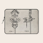 Railroad Crossing Patent - Train Crossing Art - Antique Laptop Sleeve Gallery Image 1