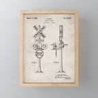 Railroad Crossing Patent - Train Crossing Art - Antique Mini Art Print Gallery Image 1