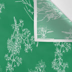 Botanical Cottage Floral Pattern in Kelly Green and White Wall Tapestry Gallery Image 3