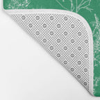Botanical Cottage Floral Pattern in Kelly Green and White Bath Mat Gallery Image 2