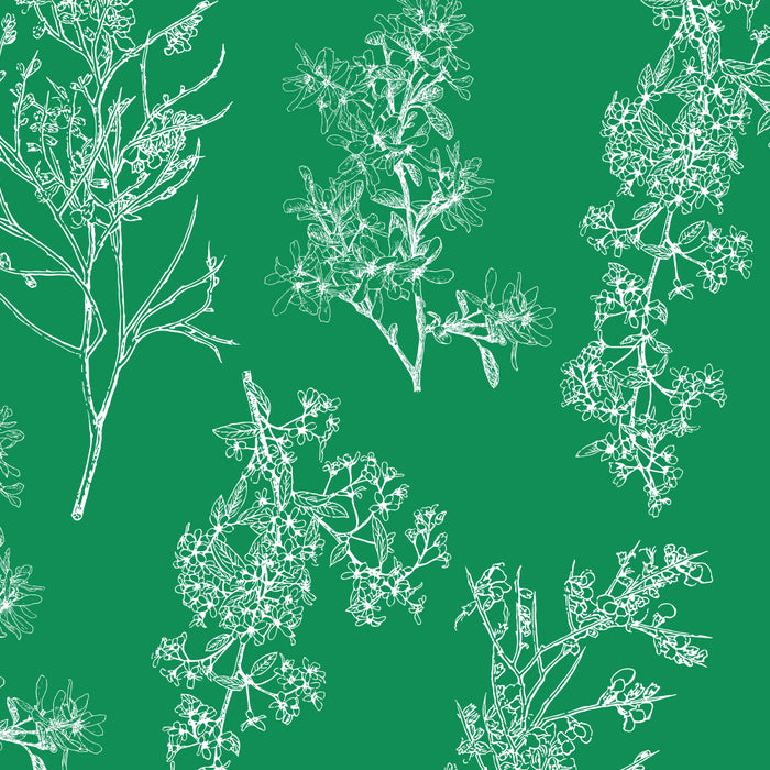 Botanical Cottage Floral Pattern in Kelly Green and White Coffee Mug Gallery Image 2