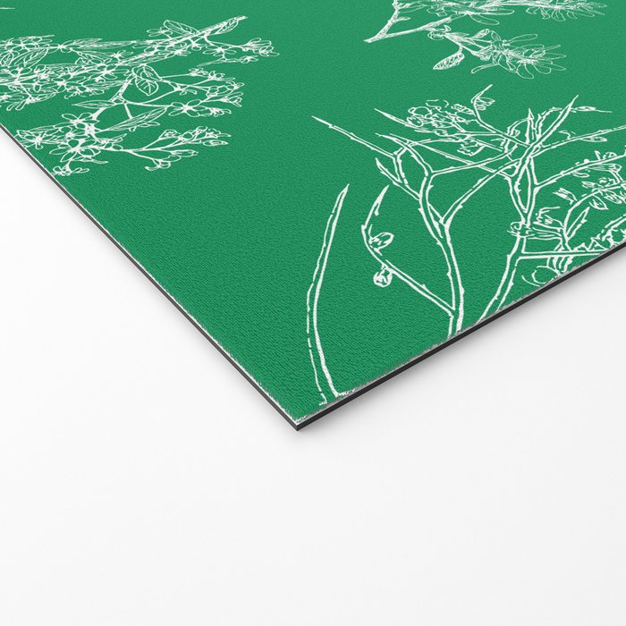 Botanical Cottage Floral Pattern in Kelly Green and White Welcome Mat Gallery Image 2