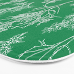Botanical Cottage Floral Pattern in Kelly Green and White Bath Mat Gallery Image 3