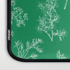 Botanical Cottage Floral Pattern in Kelly Green and White Laptop Sleeve Gallery Image 3
