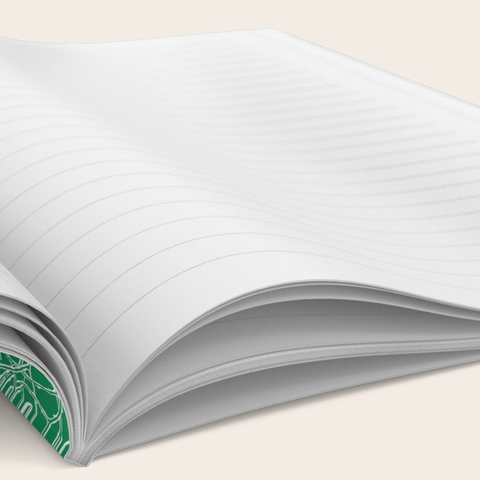 Botanical Cottage Floral Pattern in Kelly Green and White Notebook Gallery Image 2
