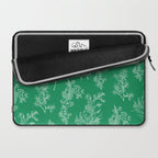 Botanical Cottage Floral Pattern in Kelly Green and White Laptop Sleeve Gallery Image 2