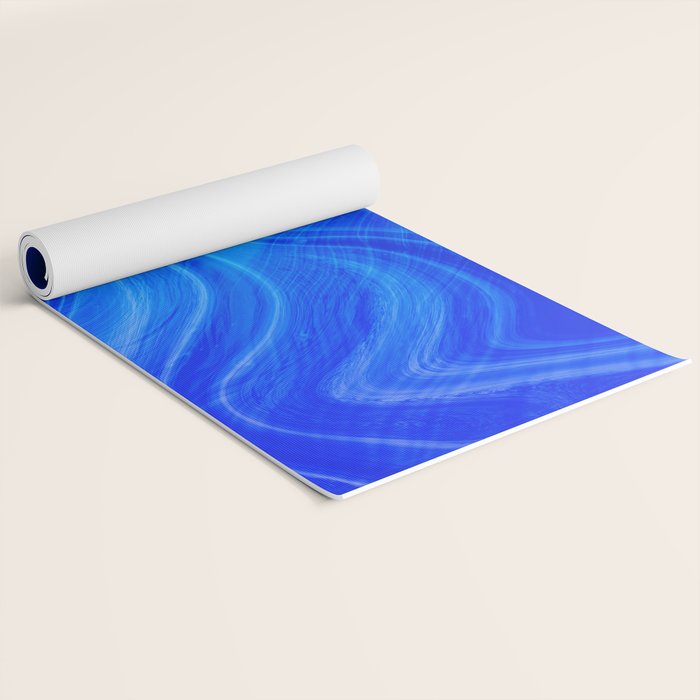 Royal Blue Swirl Marble Yoga Mat Gallery Image 2