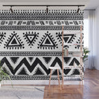 Tribal black and white Wall Mural Gallery Image 1