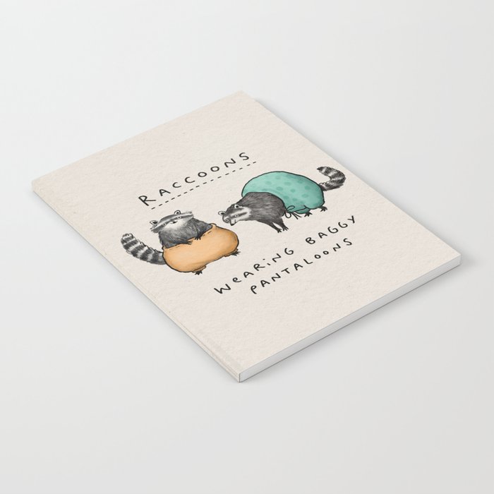 Raccoons Wearing Baggy Pantaloons Notebook