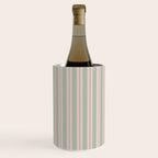 Classic Retro Double Stripe Pattern in Pale Blush and Light Celadon Green Wine Chiller Gallery Image 3