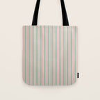 Classic Retro Double Stripe Pattern in Pale Blush and Light Celadon Green Tote Bag Gallery Image 1