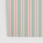 Classic Retro Double Stripe Pattern in Pale Blush and Light Celadon Green Poster Gallery Image 3