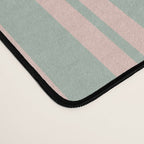 Classic Retro Double Stripe Pattern in Pale Blush and Light Celadon Green Desk Mat Gallery Image 4