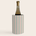 Classic Retro Double Stripe Pattern in Pale Blush and Light Celadon Green Wine Chiller Gallery Image 1