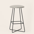 Classic Retro Double Stripe Pattern in Pale Blush and Light Celadon Green Stool Gallery Image 1