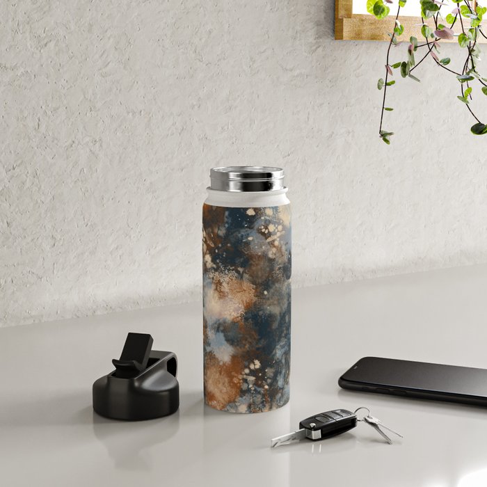 Earth watercolor splashes 2 Water Bottle Gallery Image 4
