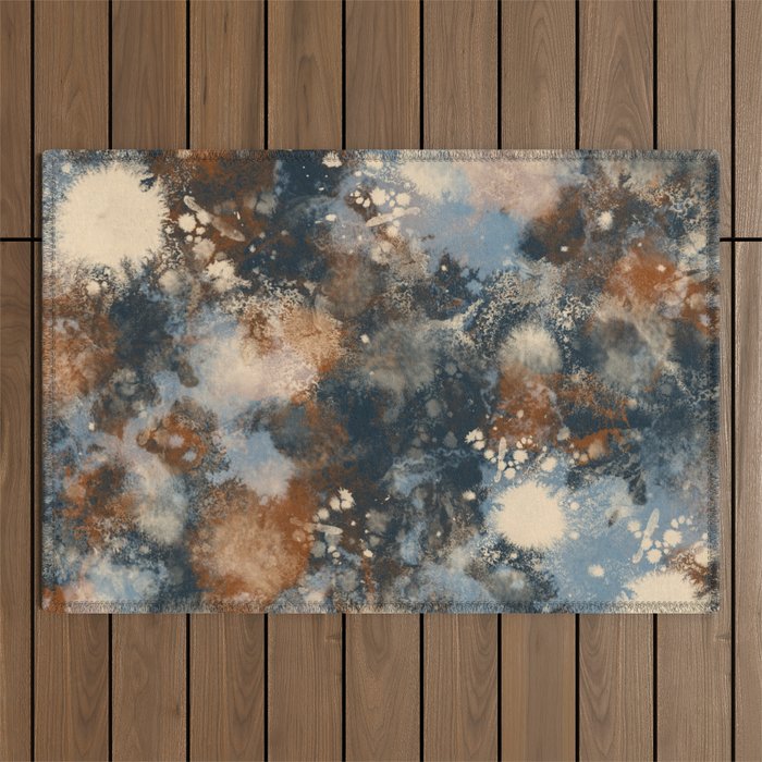 Earth watercolor splashes 2 Outdoor Rug