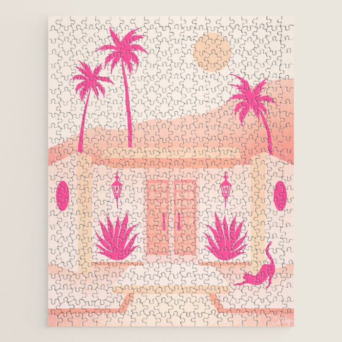 Palm Springs Home - Pink OmbrÃ© Jigsaw Puzzle Gallery Image 1