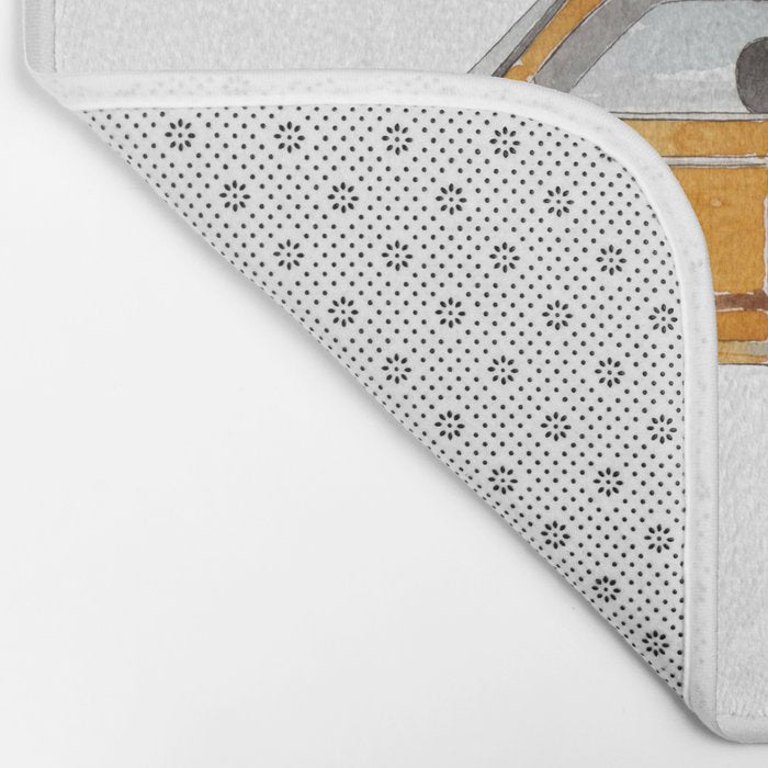 Old Yellow surf car Bath Mat Gallery Image 2