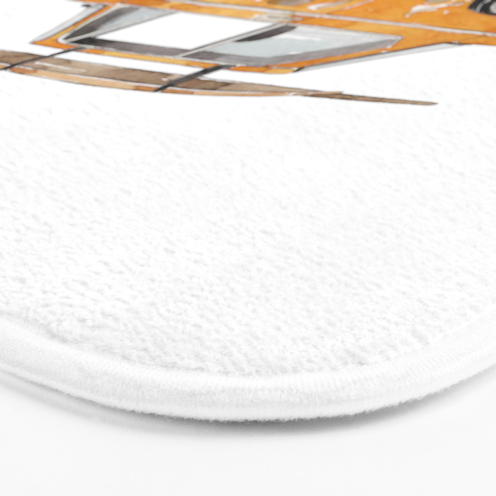 Old Yellow surf car Bath Mat Gallery Image 3