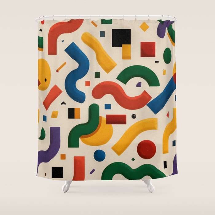 Eclectic Revival Autumn Geometry Shower Curtain Gallery Image 1