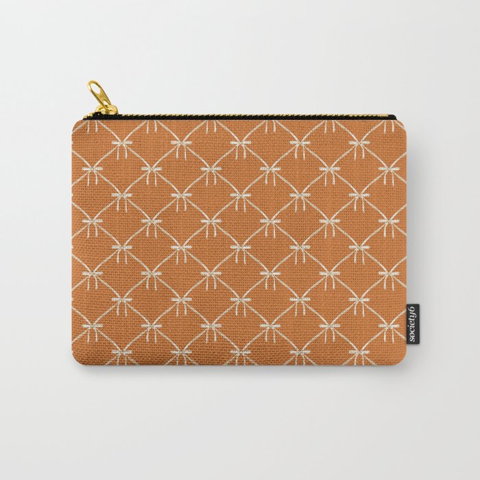 Bows & Ribbons Pattern XV Orange Carry All Pouch Gallery Image 1