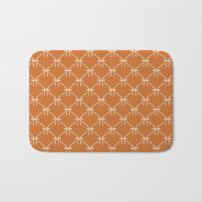 Bows & Ribbons Pattern XV Orange Bath Mat Gallery Image 1
