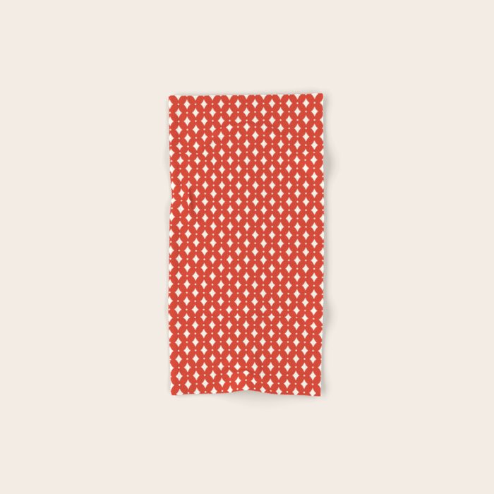 Vintage Stars I Bright Red Bath Towel Gallery Image 1