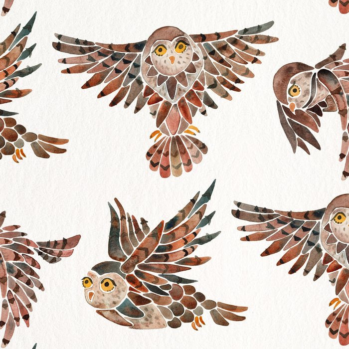 Owls in Flight - Brown Palette Coffee Mug Gallery Image 2