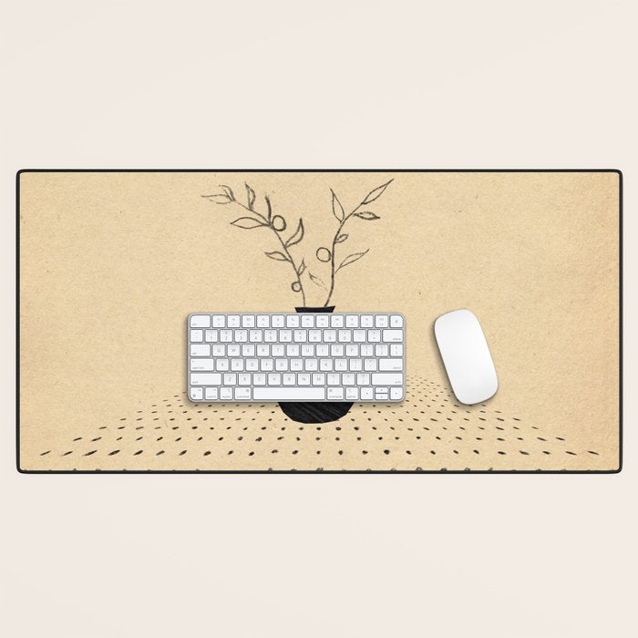 Minimal plant in the vase Desk Mat Gallery Image 1