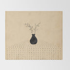 Minimal plant in the vase Throw Blanket Gallery Image 2