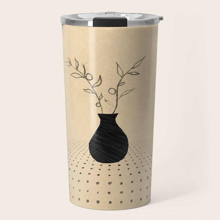 Minimal plant in the vase Travel Mug Gallery Image 1
