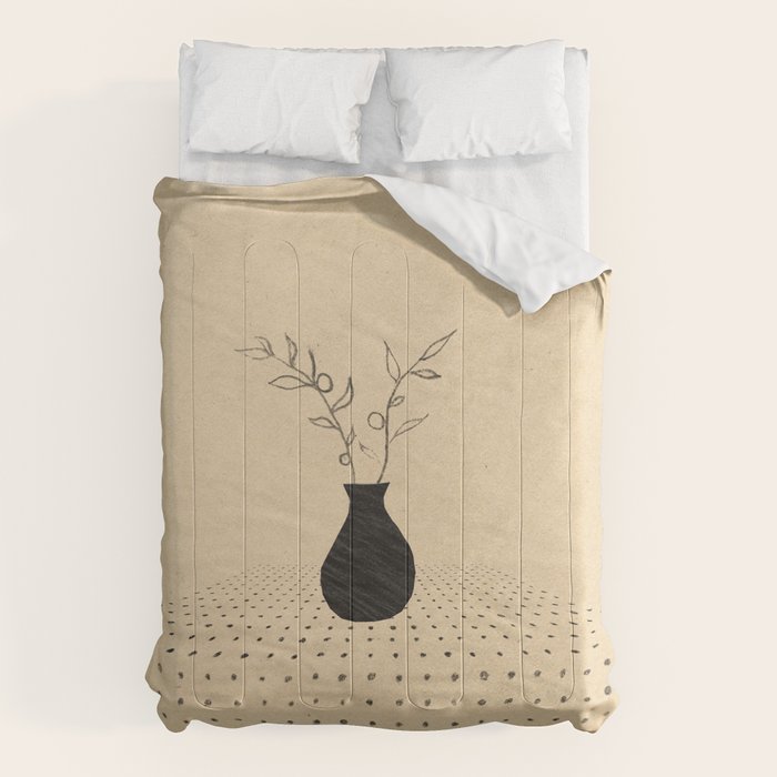 Minimal plant in the vase Comforter Gallery Image 6