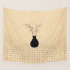 Minimal plant in the vase Wall Tapestry Gallery Image 4