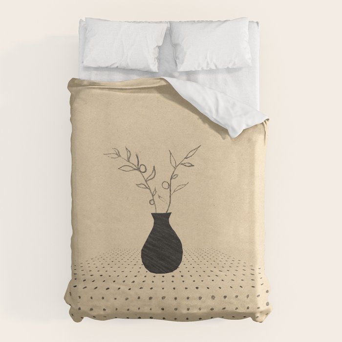 Minimal plant in the vase Duvet Cover Gallery Image 6