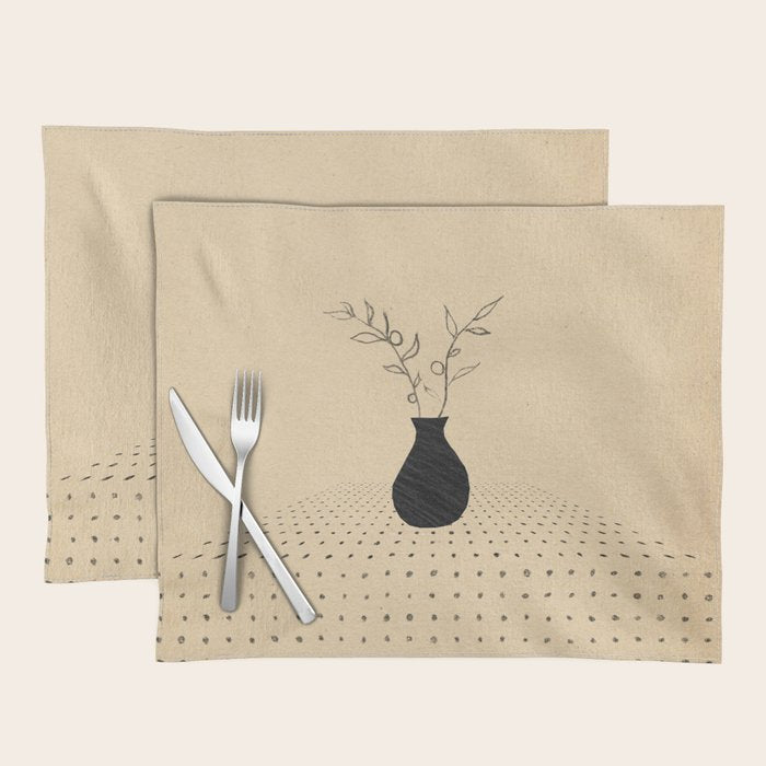 Minimal plant in the vase Placemat Gallery Image 1