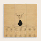 Minimal plant in the vase Wood Wall Art Gallery Image 1