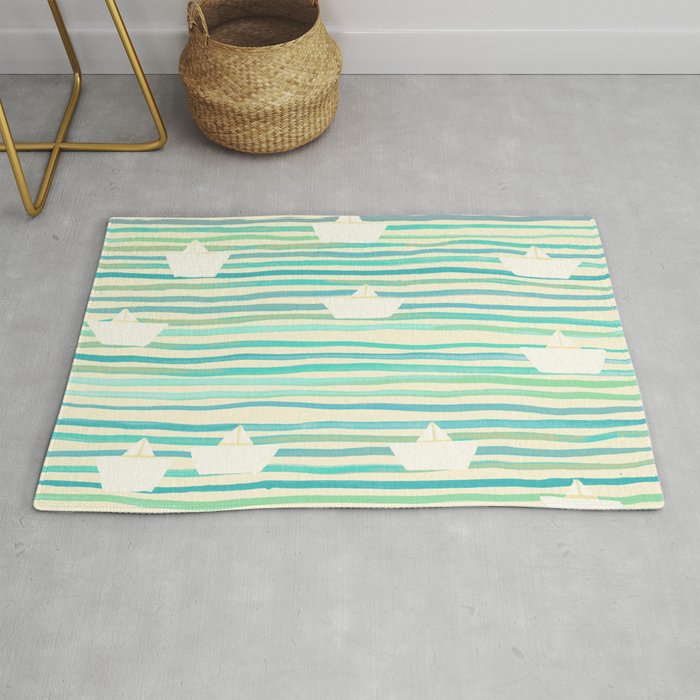 Whimsical Paper Boats Rug Gallery Image 1