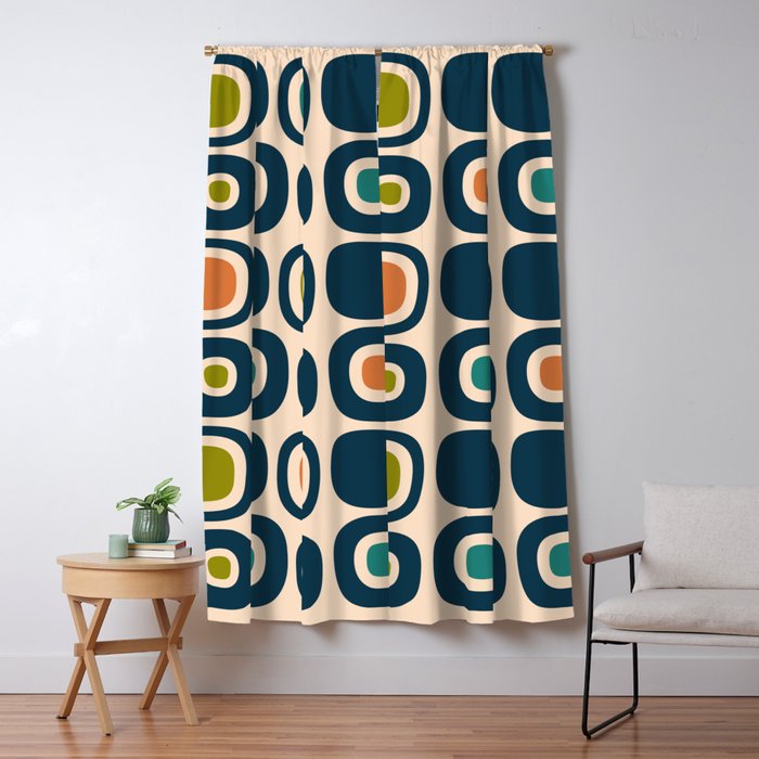 Mid Century Modern Scandinavian Abstract 322 Window Curtain Gallery Image 1