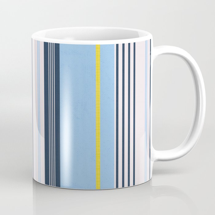 Cheerful Blue, Summer Stripes  Coffee Mug Gallery Image 1