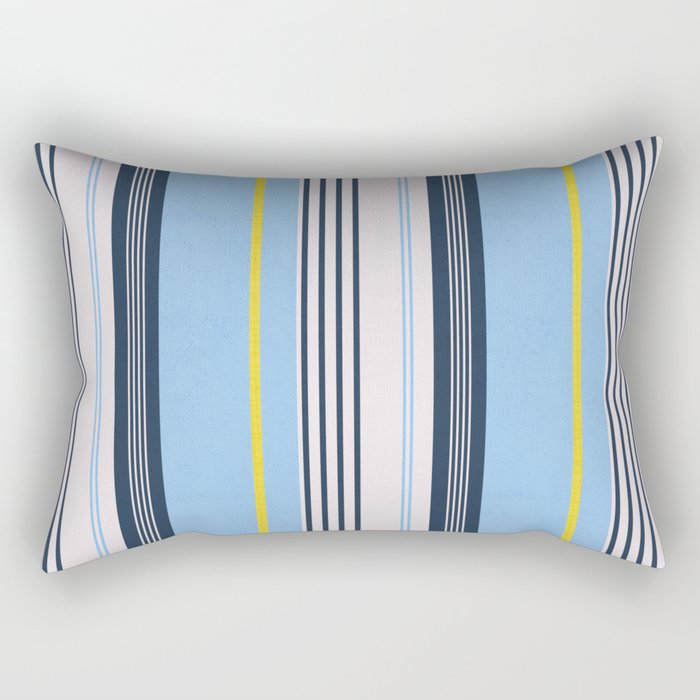 Cheerful Blue, Summer Stripes  Rectangular Pillow Gallery Image 2